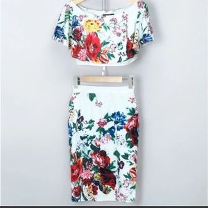 Floral set skirt and top